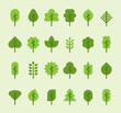 © MINIWIDE - various shape of leaf icons. flat design vector graphic style.