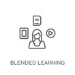 blended learning linear icon. Modern outline blended learning logo concept on white background from E-learning and education collection