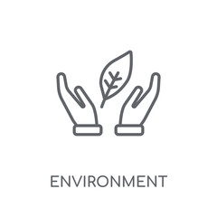 Environment linear icon. Modern outline Environment logo concept on white background from Ecology collection