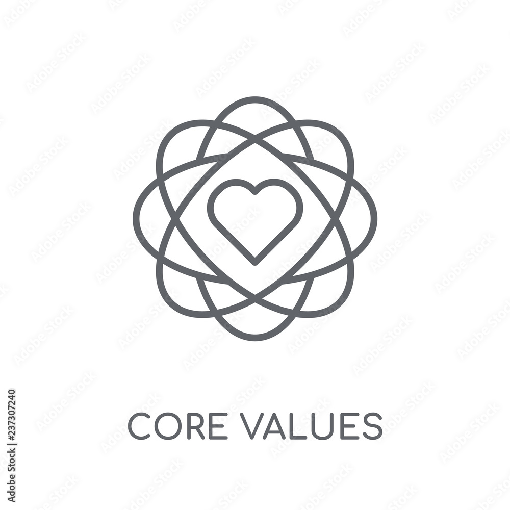 core values linear icon. Modern outline core values logo concept on ...