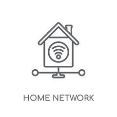 Wall Mural - Home network linear icon. Modern outline Home network logo concept on white background from Internet Security and Networking collection