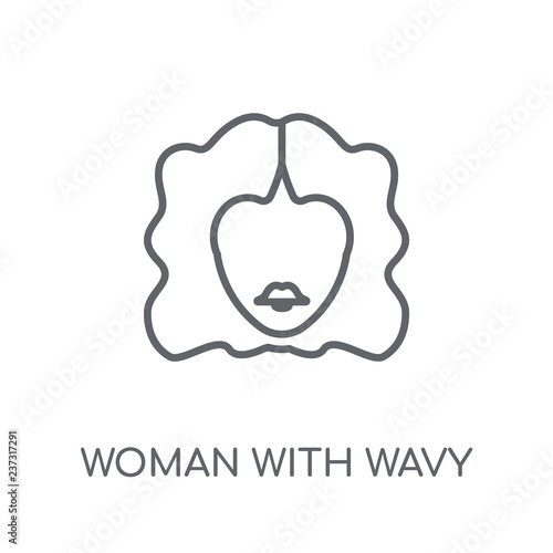 Woman With Wavy Hair Linear Icon Modern Outline Woman With Wavy