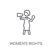 Women's Rights Linear Icon. Modern Outline Women's Rights Logo Concept On White Background From Ladies Collection
