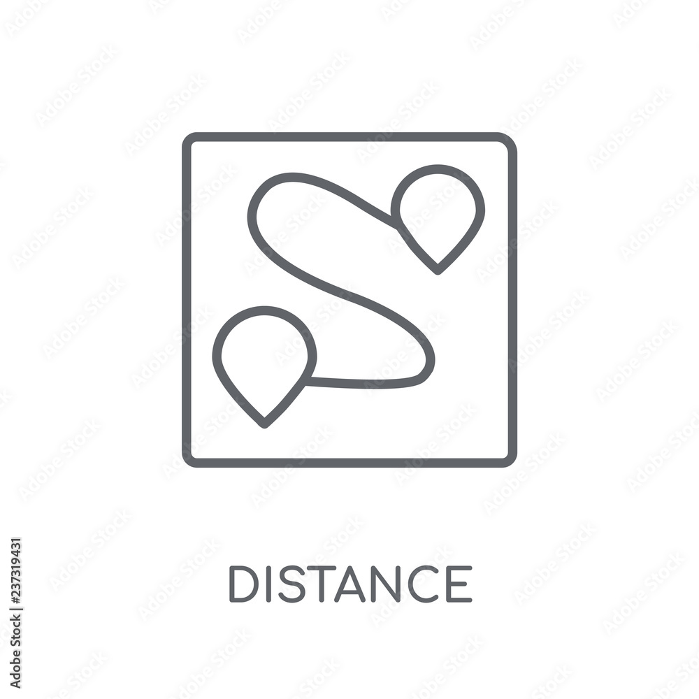 Distance Logo Simple Distance linear icon. Modern outline Distance logo concept on white ...