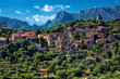© Paul Atkinson - Vineyards and mountains in the Saint Chinian wine region of the Languedoc, south of France