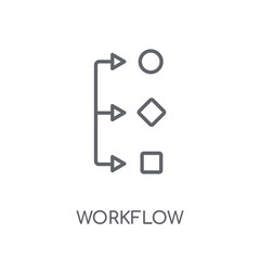 Workflow linear icon. Modern outline Workflow logo concept on white background from Productivity collection