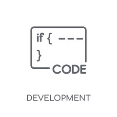 development linear icon. modern outline development logo concept on white background from programmin