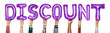 © Rawpixel.com - Purple alphabet balloons forming the word discount