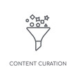 Content curation linear icon. Modern outline Content curation logo concept on white background from Technology collection