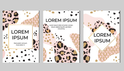 Wall Mural - Set of creative modern trendy design cards templates