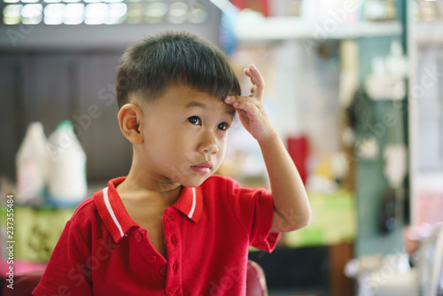 Asian Boy Getting Hair Cut By Barber Buy This Stock Photo And