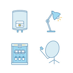 Sticker - Household appliance color icons set