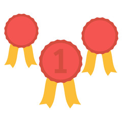 Wall Mural - flat badges set. collection circle ribbon emblem