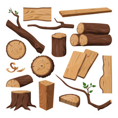 Wall Mural - Wooden log, chopped trunk, timber and tree branch