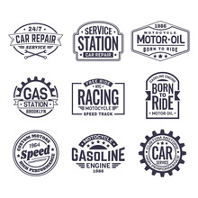 Labels For Gas Station,car Repair Service,racing