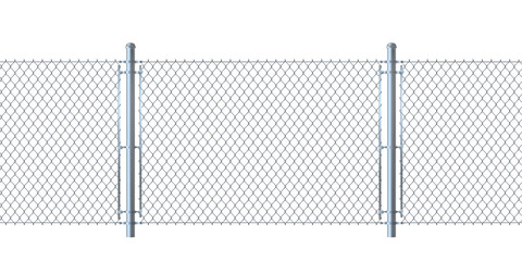 Seamless fence made of  metal wire mesh.