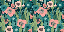 Floral Seamless Pattern. Vector Design For Paper, Cover, Fabric, Interior Decor