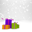 © stseng - gifts on snow. In winter with snow,3D rendering