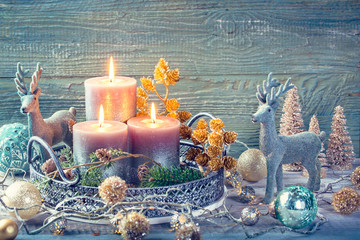 Sticker - Candles and christmas decoration