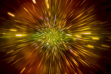 Canvas Print - abstract artistic digital smooth beams of light leading to a wormhole artwork background