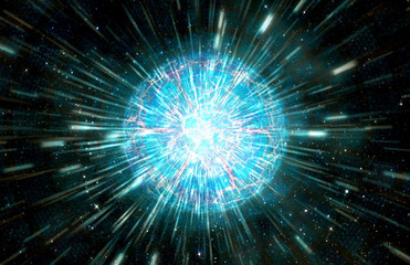 Wall Mural - abstract artistic modern glowing wormhole that's about to explode artwork background