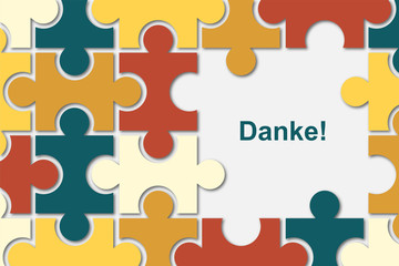 Wall Mural - Wallpaper Puzzle bunt - Danke