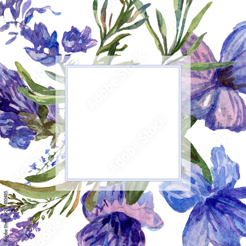 Purple Lavender Floral Botanical Flower Watercolor Background