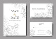 © LIGHTFIELD STUDIOS - Vector Rose. Wedding background card engraved ink art. Thank you, rsvp, invitation elegant graphic set banner.