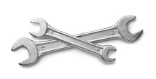 Top View Of Two Silver Wrenches