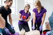 © rh2010 - Medical instructor holding heart model during the first aid courses indoors