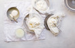 Farm food raw milk cheese muslin cloth ricotta cheese yogurt kefir soft cheese