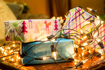 Regalos de navidad con luces