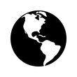 Planet Earth Globe Icon Silhouette
