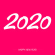 napis zakrzywionym fontem 2020 na tle. Projekt znaku graficznego z napisem szczęśliwego nowego roku. Ilustracja wektorowa
