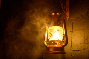 vintage lantern on a dark background