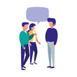 © djvstock - businessmen and woman connversation speech bubble