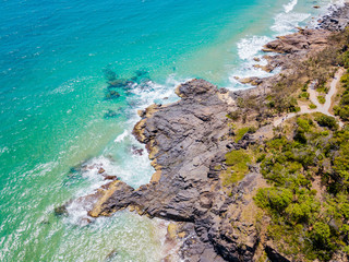 Wall Mural - An aerial view of Noosa beach on Queensland's Sunshine Coast, Australia