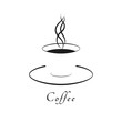 Coffee cup or tea cup. Mug of hot drink. Logo coffee or tea.