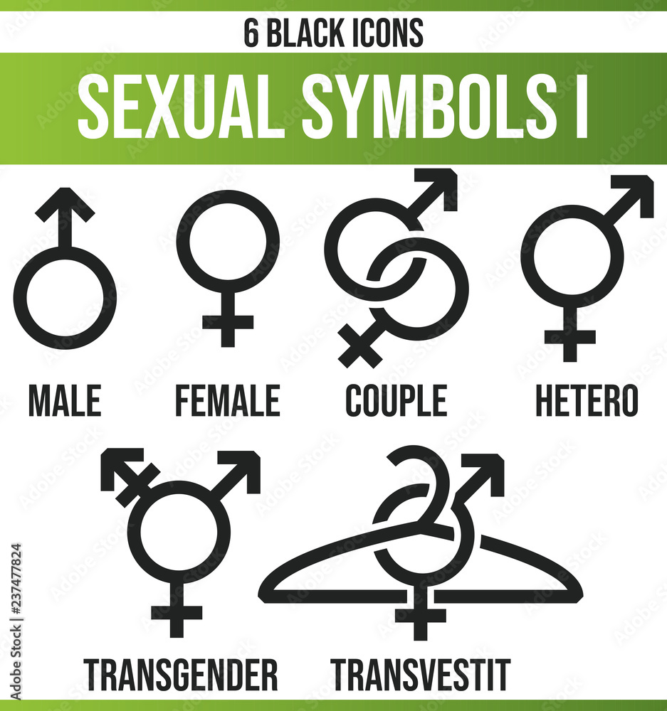 Black Icon Set Sexual Symbols I Stock Vector | Adobe Stock