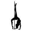 Vector silhouette pole dance on a white background