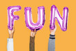 © Rawpixel.com - Purple alphabet balloons forming the word fun