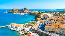 Panoramic View Of Kerkyra, Capital Of Corfu Island, Greece