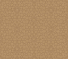 Orange Pattern In Arabic Style. Seamless Vector Pattern For Background Design And For Oriental Scenery.