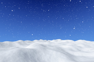 Wall Mural - White snowy field snowfall winter background.