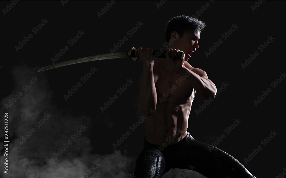 3d Illustration Human Portrait Of A Handsome Muscular Ancient Warrior ...