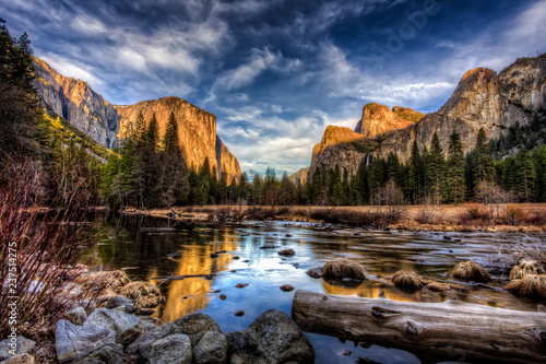 Yosemite Valley View at Sunset, Yosemite National Park, California Canvas Print