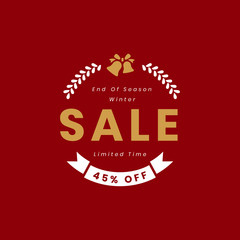 Poster - Christmas special sale 45% off vector