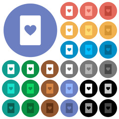 Poster - Heart card symbol round flat multi colored icons