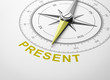 © MR - Compass on White Background, Present Concept