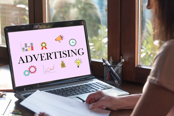 Sticker - Advertising concept on a laptop screen